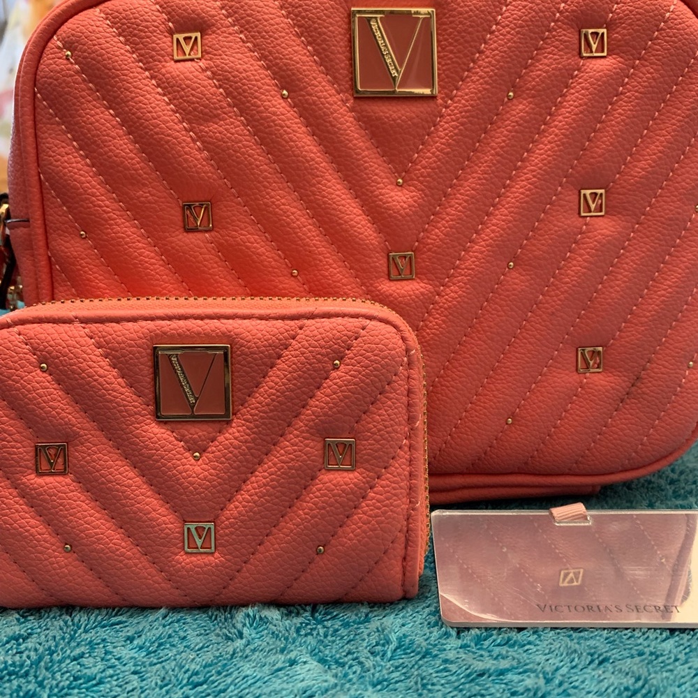 Brand new orange crossbody purse with matching wallet